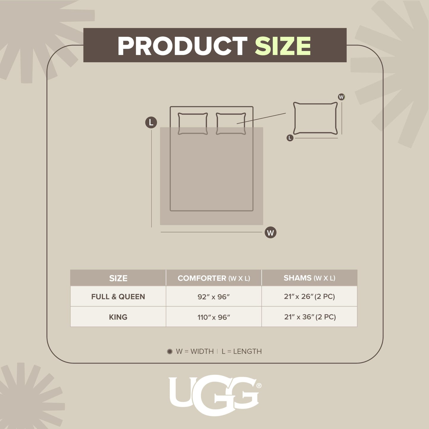 UGG Blissful Queen Comforter Set with 2 Pillow Shams, Reversible Quilted Bed Comforter, Ultra Warm Winter Bed Set, Down Alternative Bedding, Full/Queen Size, Seal Grey