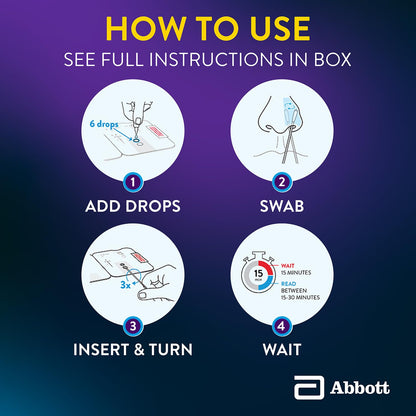 BinaxNOW COVID-19 Antigen Self Test, 1 Pack, 4 Tests Total, COVID Test With 15-Minute Results Without Sending to a Lab, Easy to Use at Home