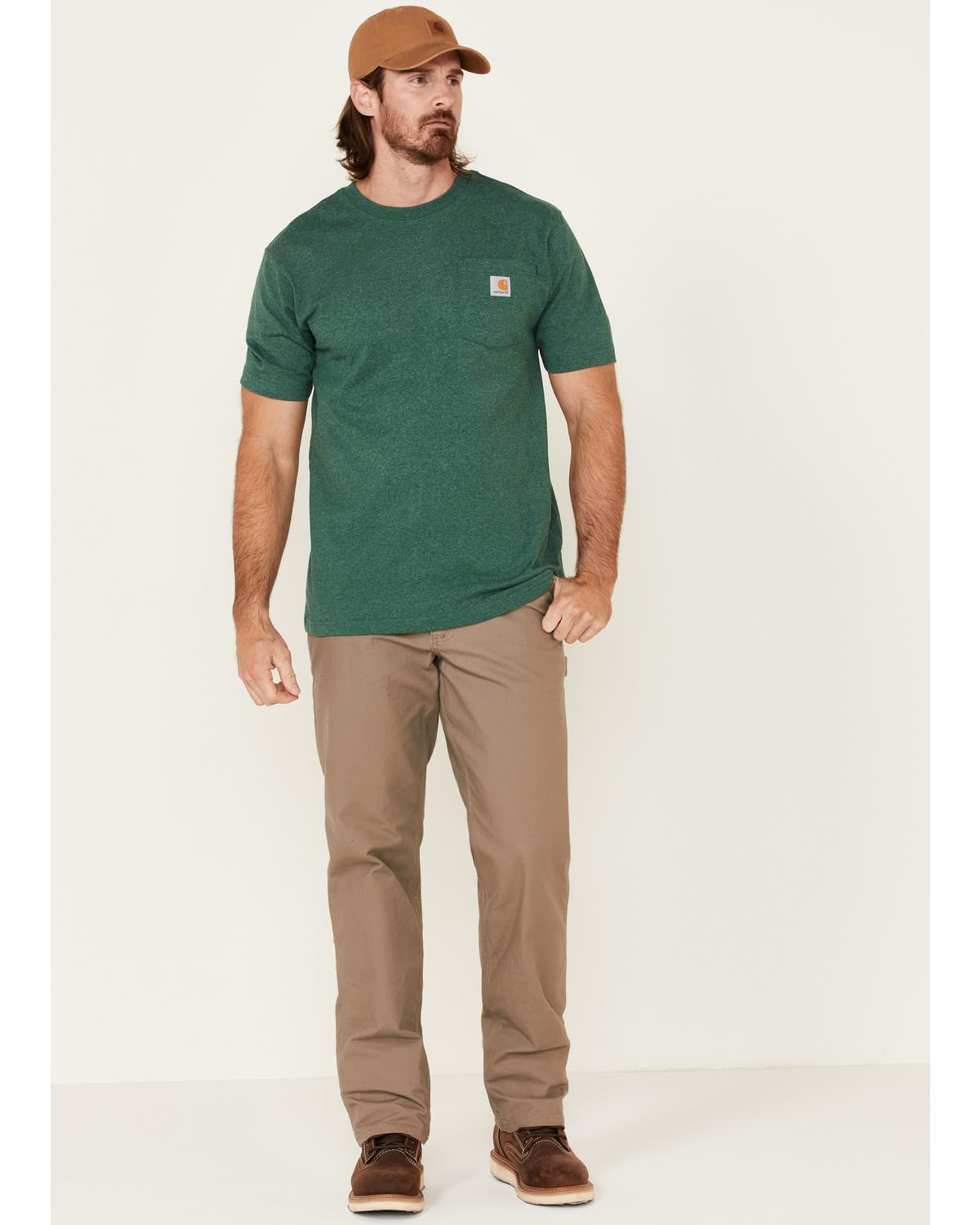 Carhartt Men's Standard Loose Fit Heavyweight Short-Sleeve Pocket T-Shirt (Also Available in Big & Tall), North Woods Heather, Large