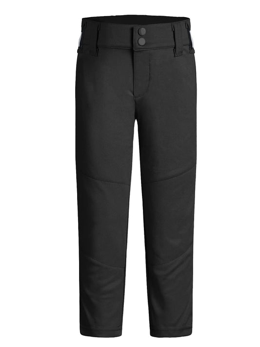 QBK 2T-17Years Toddler to Youth Baseball Pants Softball Pants Kids Tee Ball Pants for Boys and Girls Black (8-9, Black)