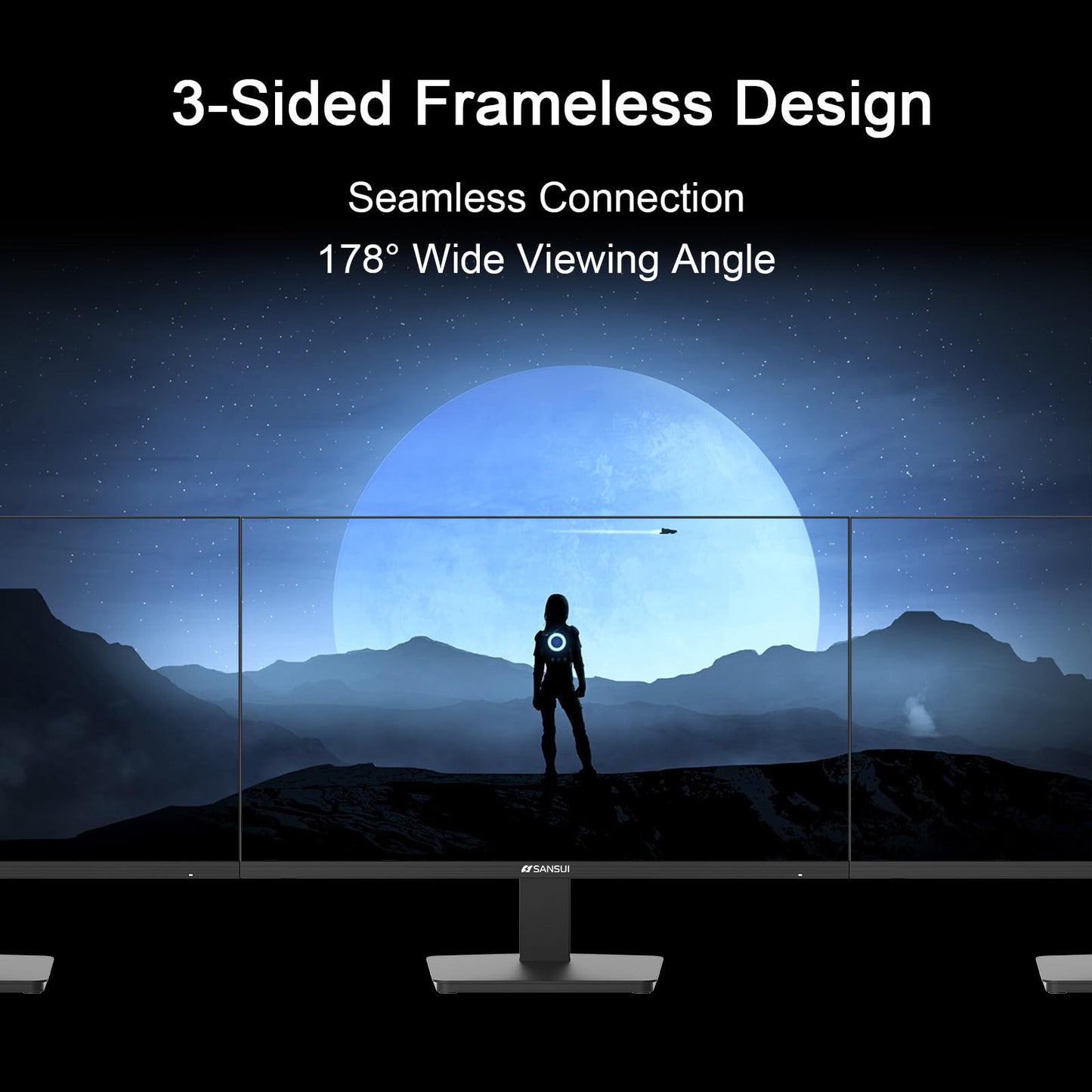 SANSUI 27-Inch IPS Monitor, 120Hz, Full HD 1920x1080, HDMI and DisplayPort, VESA Mountable