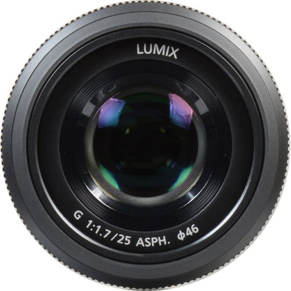 Panasonic LUMIX G Lens, 25mm, F1.7 ASPH, Mirrorless Micro Four Thirds, H-H025K (USA Black)