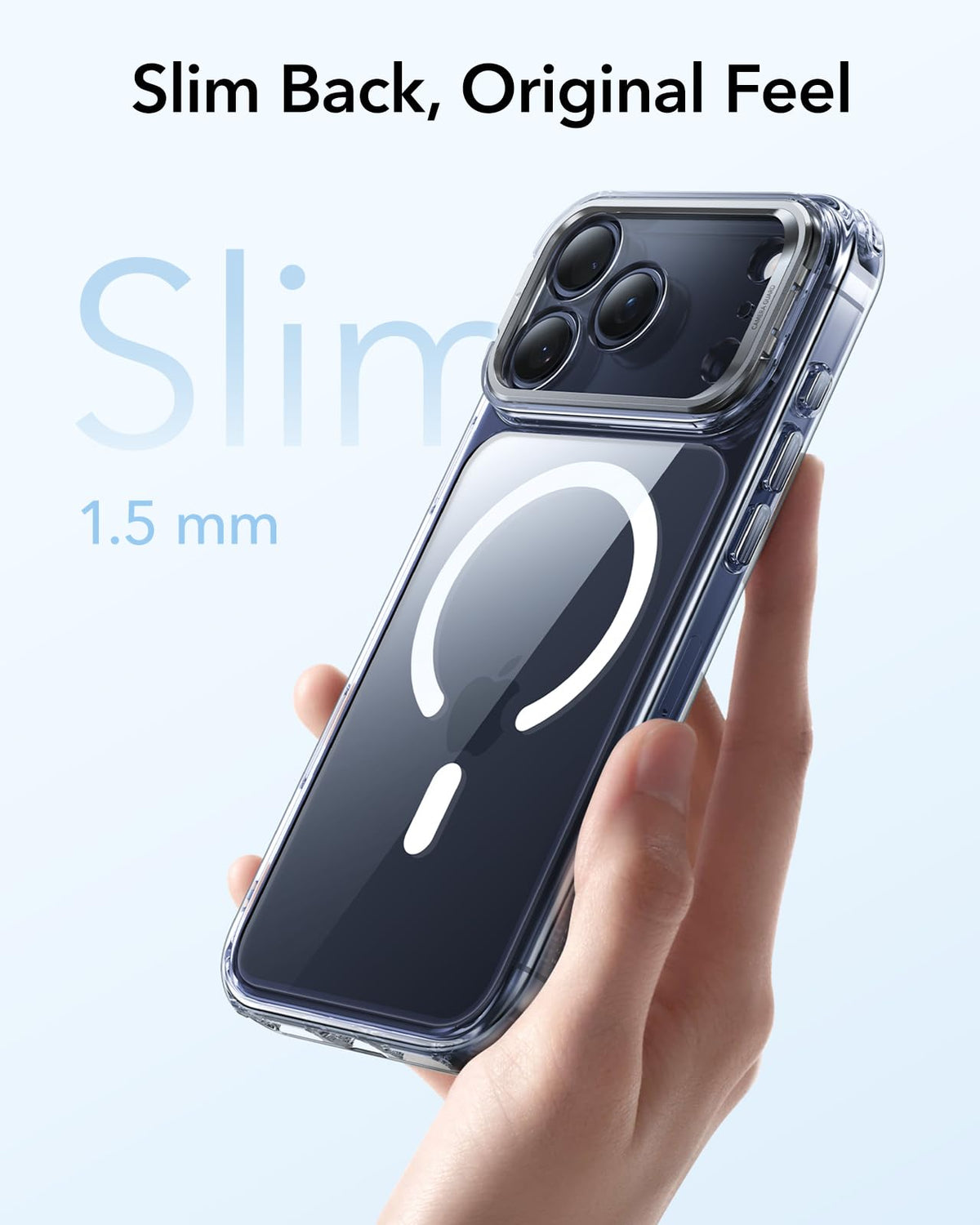 ESR for iPhone 17 Pro Max Case with Stash Stand, Camera Control Cover Compatible with MagSafe, Military-Grade Drop Protection Phone Case for iPhone 17 Pro Max, Scratch-Resistant Back Cover, Clear