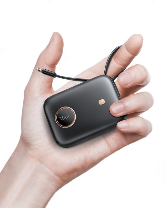 Nllosa Power Bank, Small 22.5W 10000mAh Portable Charger with Built-in USB-C Cable, Fast Charging Mini Battery Pack Travel EssentialsA, for iPhone 16/15/14 Series, Samsung, Google