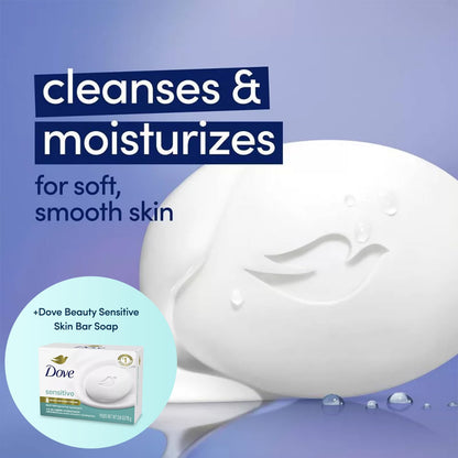 Dove Beauty Bar Soap Variety 4-Pack – Sensitive Skin, Fragrance-Free + Original, with Moisturizing Cream, 2.6 Oz Ea