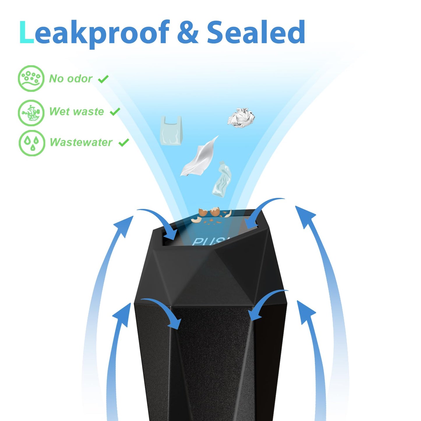 SINSEN Car Trash Can, Mini Garbage Bin with Lid, Car Door Trash Cans, Cup Holder Organizer Diamond Dustbin, 2PCS