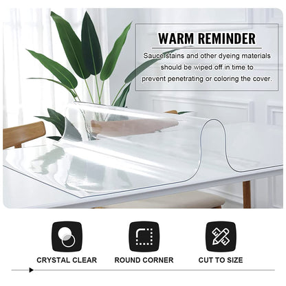 Royhom Clear Table Cover Protector 2mm Thick, 17 x 24 Inch Clear Plastic Table Cover Protector, PVC Desk Mat, Easy to Clean, Waterproof Tablecloth for Kitchen, Dinning Room