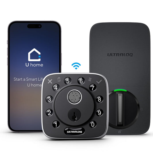 ULTRALOQ Bolt Fingerprint Smart Lock with Door Sensor, Built-in WiFi Smart Locks for Front Door, Biometric Smart WiFi Deadbolt, Auto Unlock, 10 Months Battery, IP65 Waterproof, BHMA Grade AAA