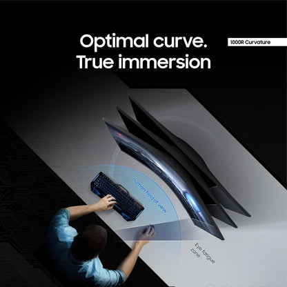 Samsung 34' Odyssey G5 Ultra-Wide Gaming Monitor with 1000R Curved Screen, 165Hz, 1ms, FreeSync Premium, Large Display, Eye Comfort, Multiple Ports, WQHD, LC34G55TWWNXZA, Black