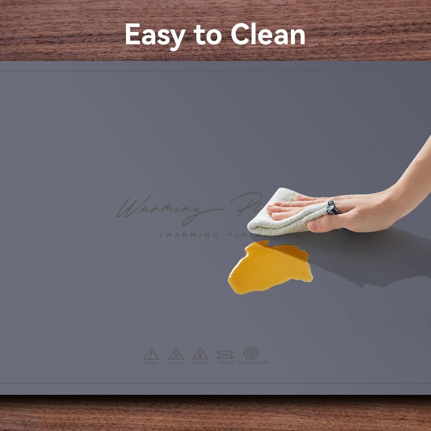 Food Warming Mat 24x16inch Surface Heating for Food Party Buffet Daily Use, Portable Electric Silicone Defrosting Tray, Hot Plate Keep Food Warm (Gray)