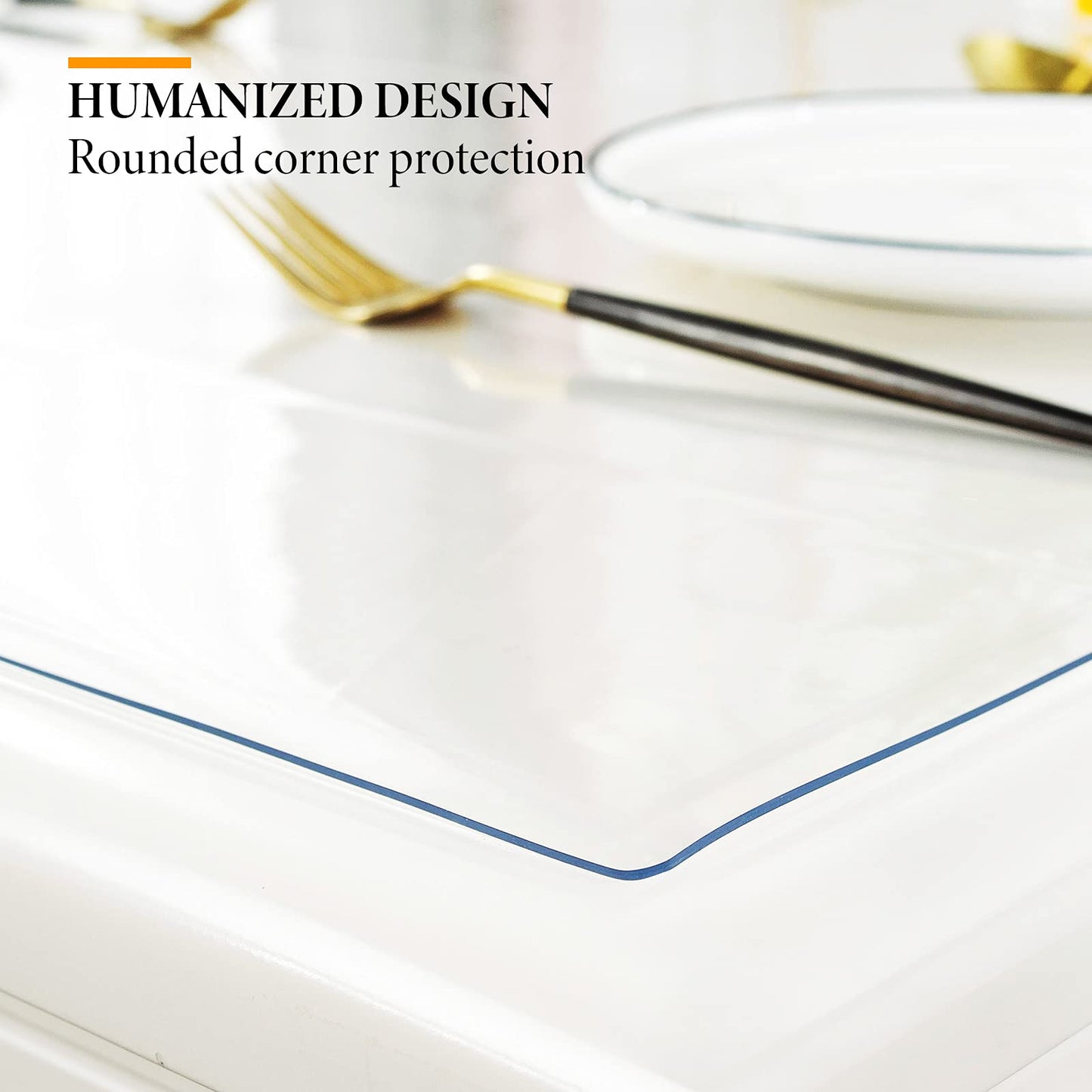 Deep Dream 1.5mm Clear Desk Cover Protector, 38×64 Inch Clear Desk Cover, Clear Desk Mat, Table Cover Tablecloth Protector Rectangle, Table Protector for Dining Room Table