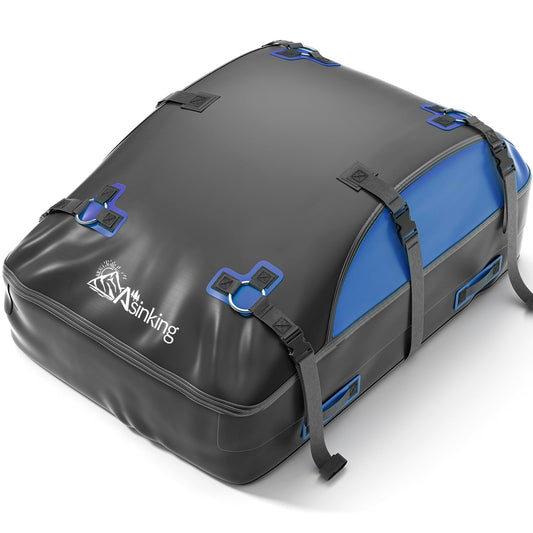 Car Rooftop Cargo Carrier Bag 20 Cubic Feet, 100% Waterproof Roof Bag Top Luggage Carrier for Any Vehicles with/Without Rack Cross Bar, Includes Anti-Slip Mat +4 Door Hooks +Storage Bag +Lock