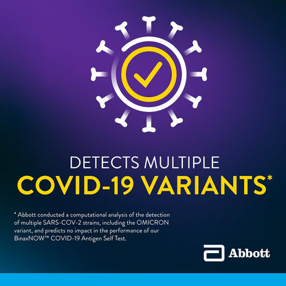 BinaxNOW COVID-19 Antigen Self Test, 1 Pack, 4 Tests Total, COVID Test With 15-Minute Results Without Sending to a Lab, Easy to Use at Home