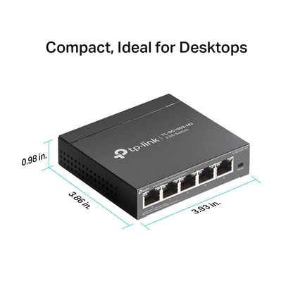 TP-Link TL-SG105S-M2 | 5-Port Multi-Gigabit 2.5G Ethernet Switch | Unmanaged Network Switch | Ethernet Splitter | Plug & Play | Desktop/Wall Mount | Silent Operation