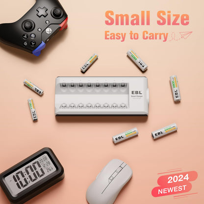 EBL Rechargeable AAA Batteries (ProCyco 1100mAh) 16 Pack 1.2V NiMH Triple AAA Battery with AA AAA Battery Charger