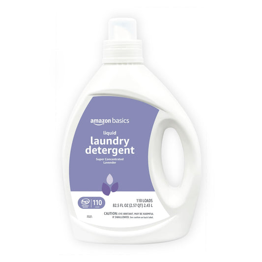Amazon Basics Concentrated Liquid Laundry Detergent, Lavender, 110 loads, 82.5 Fl Oz (Previously Solimo)