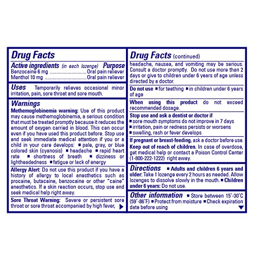 Chloraseptic Sore Throat Lozenges, Cherry, 18 Count, 6 Pack