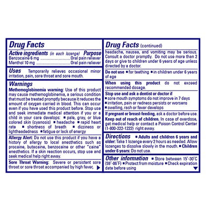 Chloraseptic Sore Throat Lozenges, Cherry, 18 Count, 6 Pack
