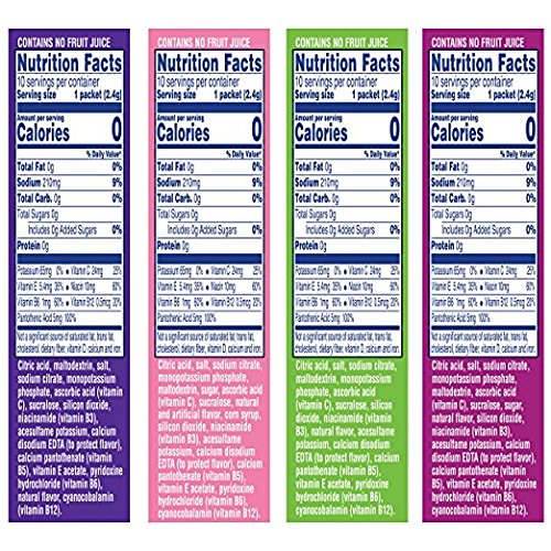 Propel Water Beverage Powder Mix with Electrolytes and Vitamins, Variety Pack, .08 Ounce Packets, 50 Count