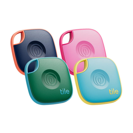 Tile by Life360 Mate - Bluetooth Tracker, Keys Finder and Item Locator for Keys, Bags and More. Phone Finder. Both iOS and Android Compatible. 4-Pack (Colors)