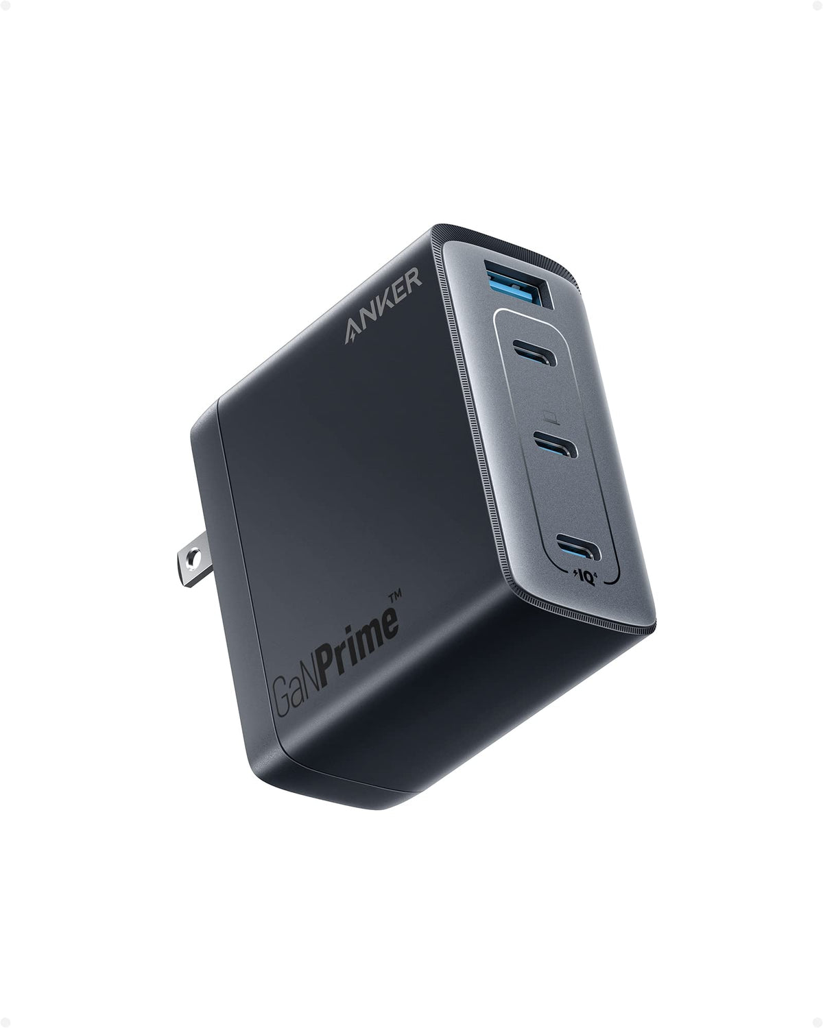 Anker 150W Max USB C Charger Block, 4-Port Compact Foldable GaN Charger for MacBook, iPhone 16 and More Series, Dell and More