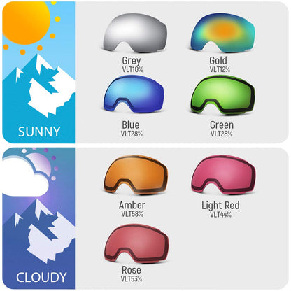 OutdoorMaster Kids Ski Goggles, Snowboard Goggles - Youth Snow Goggles