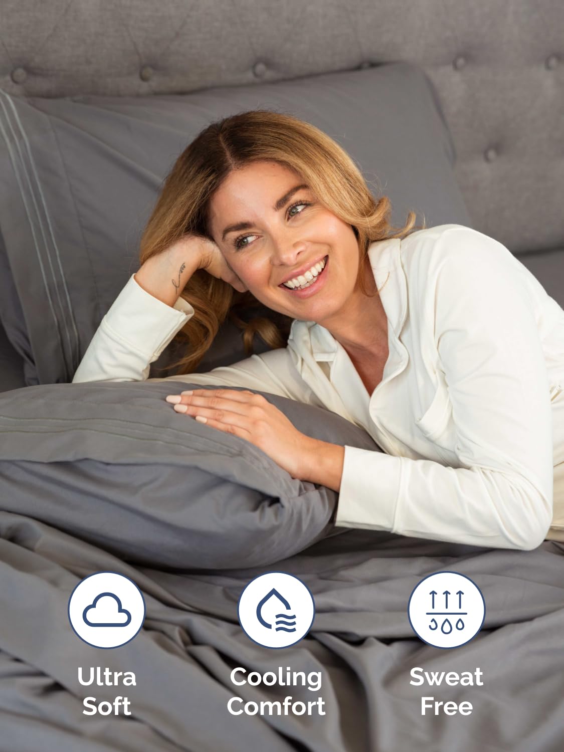 Extra Deep Queen Fitted Sheet - Hotel Luxury Single Fitted Sheet Only - Easily Fits 18 inch to 24 inch Mattress - Ultra Soft, Wrinkle & Fade Free w/Extra Deep Pockets - Breathable & Comfy - Dark Grey