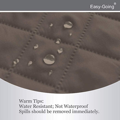 Easy-Going Reversible Couch Cover for 3 Cushion Couch Sofa Cover for Dogs Water Resistant Furniture Protector Cover with Foam Sticks Elastic Straps for Pet Cat (Sofa, Taupe/Ivory)