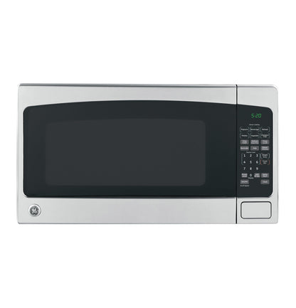 GE Countertop Microwave Oven,1, 200-watt Capacity, 2.0 Cubic Ft., 8 Auto Setting Cooking Settings, Child-Lock Technology, Kitchen Essentials for the Countertop, Dorm Room or Apartment, Stainless Steel