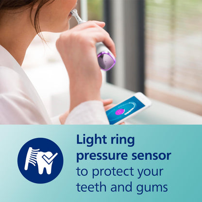 Philips Sonicare DiamondClean Smart 9500 Electric Toothbrush, Sonic Toothbrush with App, Pressure Sensor, Brush Head Detection, 5 Brushing Modes and 3 Intensity Levels, Rosegold, Model HX9923/61