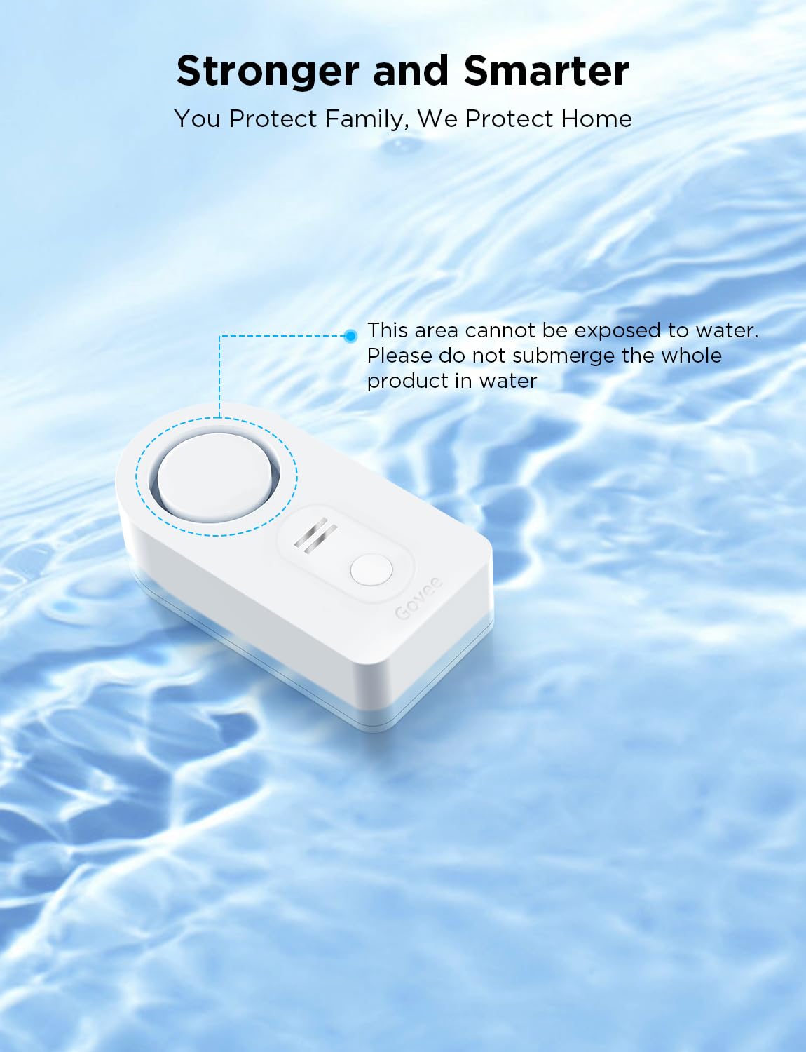 Govee WiFi Water Sensor 2 Pack, Smart Water Leak Detector, 100dB Adjustable Alarm Suit for Home and Basement, Water Leak Alert with Email & APP Push (Only Support 2.4G Wi-Fi)