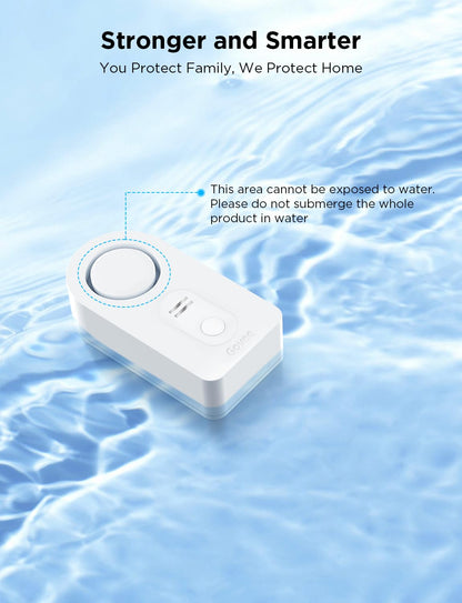 Govee WiFi Water Sensor 2 Pack, Smart Water Leak Detector, 100dB Adjustable Alarm Suit for Home and Basement, Water Leak Alert with Email & APP Push (Only Support 2.4G Wi-Fi)