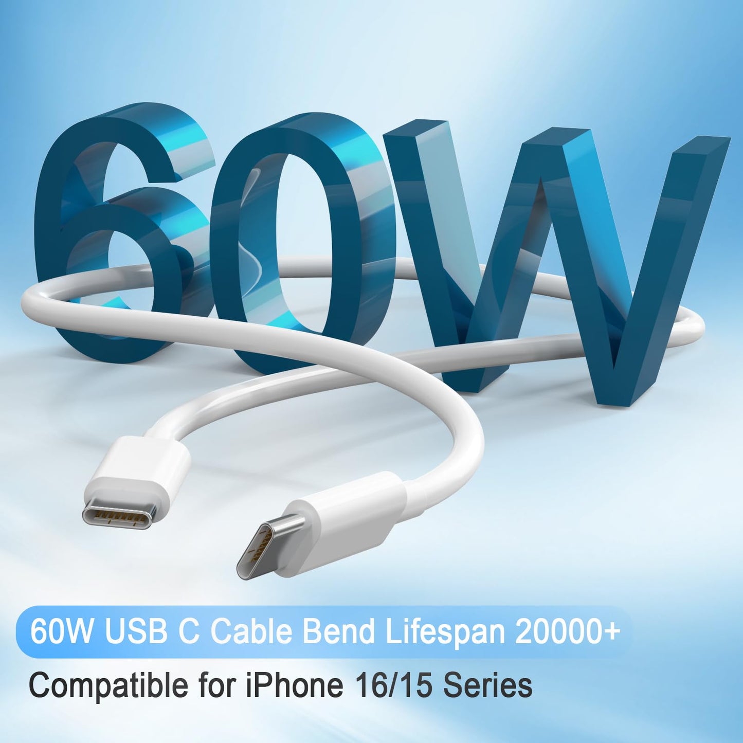 iPhone 17 16 15 Charger, USB C Charger, 4-Pack Fast Wall Charging, USB-C Chargers Block (4-Pack 6 ft Cable Included) for iPhone 17/16/15/15 Pro/15 Pro Max/iPad Pro/AirPods Samsung & More