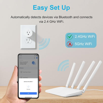EIGHTREE Smart Plug, Smart Home WiFi Outlet Works with Alexa & Google Home, Smart Socket with Remote Control & Timer Function, 2.4GHz WiFi Only, 4 Packs