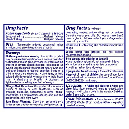 Chloraseptic Sore Throat Lozenges, Cherry, 18 Count, 6 Pack