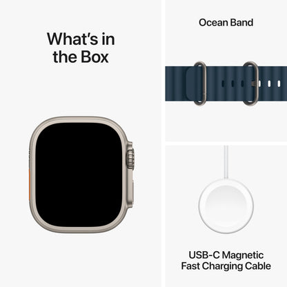 Apple Watch Ultra 2 [GPS + Cellular 49mm] Smartwatch with Rugged Titanium Case & Blue Ocean Band One Size. Fitness Tracker, Precision GPS, Action Button, Extra-Long Battery Life