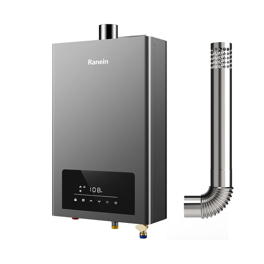 Ranein Natural Gas Tankless Water Heater, Indoor Max 3.6 GPM, 80,000 BTU Instant Hot Water Heater
