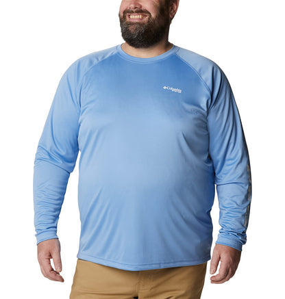 Columbia Men's Terminal Tackle Long Sleeve Fishing Shirt, White Cap/White Logo, XX-Large