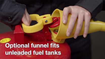 Eagle 5 Gallon Type I Red Safety Gas Can for Gasoline with Flame Arrester, Self-Closing Lid, and F-15 Funnel, Made in the USA, Galvanized Steel Flammable Storage Can, UI50FS