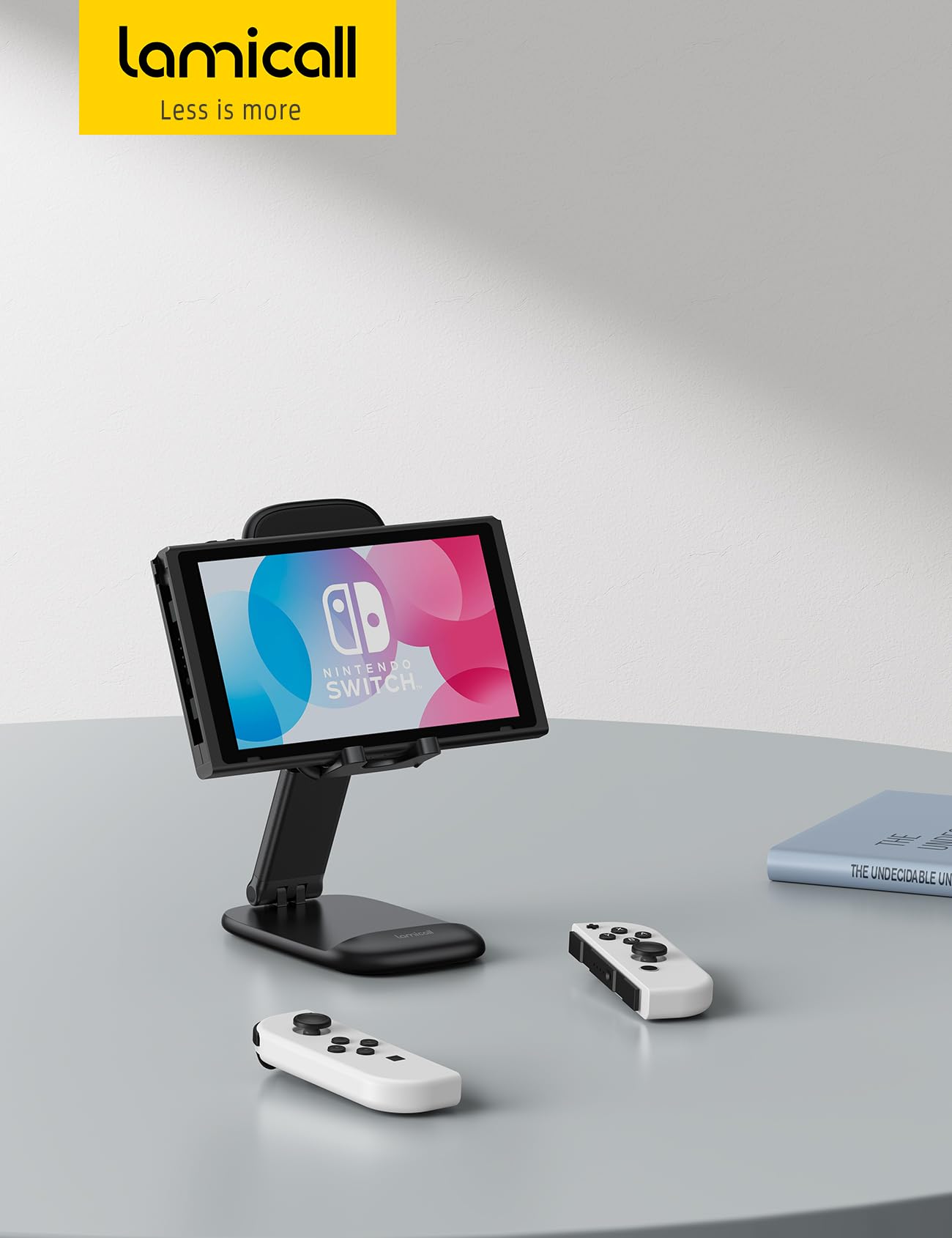 Lamicall Cell Phone Stand for Desk - [Height Adjustable] Foldable Mobile Phone Holder, Portable Stand for iPhone 17 16 15 14 13 12 11 Pro Max Plus Air, Galaxy S25 S24, Telephone, Office Accessories