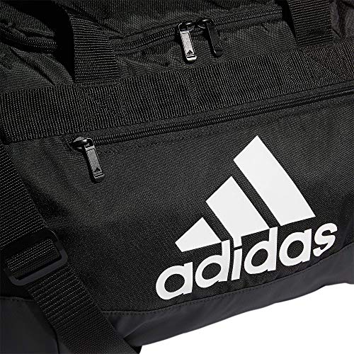 adidas Unisex Defender 4.0 Gym Duffel Bag for Men and Women, Black/White, Small (38L)