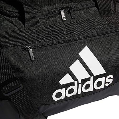 adidas Unisex Defender 4.0 Gym Duffel Bag for Men and Women, Black/White, Small (38L)