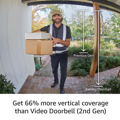 All-new Ring Battery Doorbell, Head-to-Toe Video, Live View with Two-Way Talk, and Motion Detection & Alerts (2024 release), Venetian Bronze