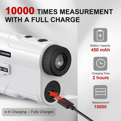 REVASRI Golf Rangefinder with Slope and Pin Lock Vibration, External Slope Switch for Golf Tournament Legal, Rangefinders with Rechargeable Battery 1000YDS Laser Range Finder