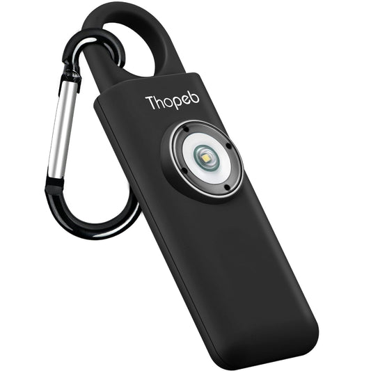Thopeb® Personal Safety Alarm for Women – 130dB Loud Emergency Siren & SOS Strobe LED Light – Self Defense Keychain, College Dorm Room Essentials for Girls (Charcoal)