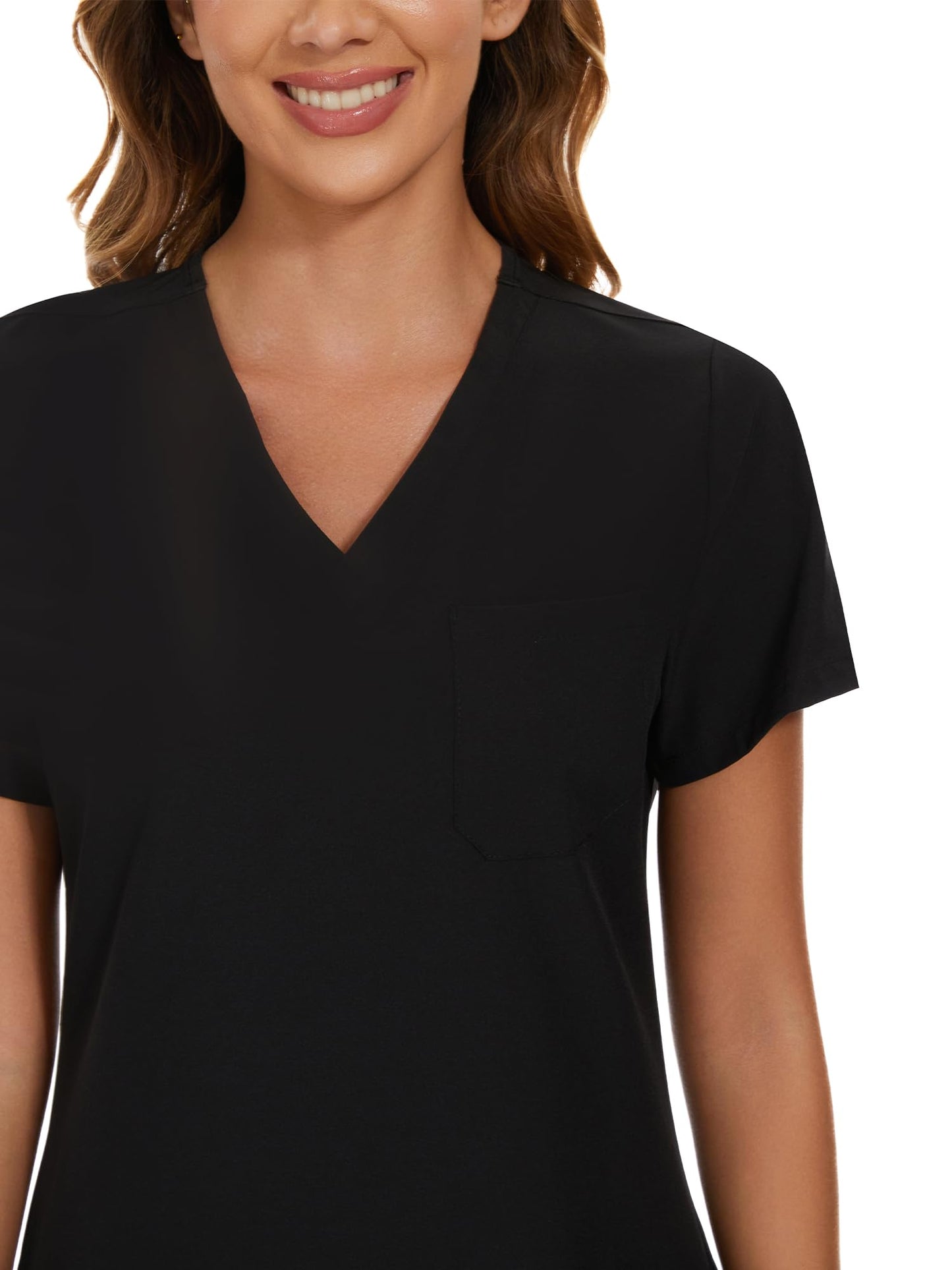 COZYFIT Scrubs for Women Set - Stretch V-Neck Scrub Top & Jogger Pant with 8 Pockets, Yoga Waistband, Anti Wrinkle, Slim Fit Women Scrubs