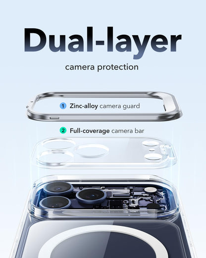 ESR for iPhone 17 Pro Max Case with Stash Stand, Camera Control Cover Compatible with MagSafe, Military-Grade Drop Protection Phone Case for iPhone 17 Pro Max, Scratch-Resistant Back Cover, Clear