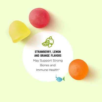 Amazon Brand - Mama Bear Organic Kids Vitamin D3 25 mcg (1000 IU) Gummies per serving, Bone and Immune Health, Strawberry, 80 Count