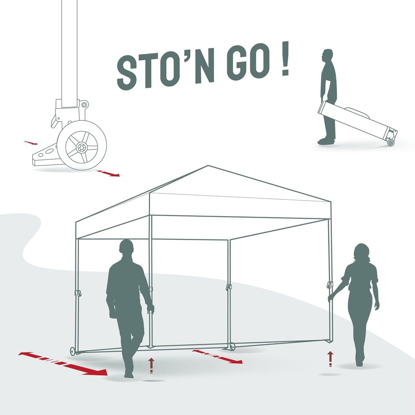 CROWN SHADES 10x10 Pop Up Canopy Tent Instant Commercial 1-Person Setup Patended Centerlock with 400D Silver Coated Fabric, 4 Sidewalls, 4" Wheels, 4 Upgraded Weights, Sto'N Go Bag, White