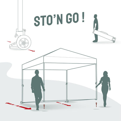 CROWN SHADES 10x10 Pop Up Canopy Tent Instant Commercial 1-Person Setup Patended Centerlock with 400D Silver Coated Fabric, 4 Sidewalls, 4" Wheels, 4 Upgraded Weights, Sto'N Go Bag, White